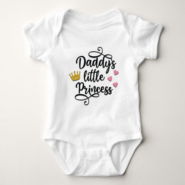 Papys kleiner Prinzessin-Bodysuit Baby Strampler (Vorderseite)