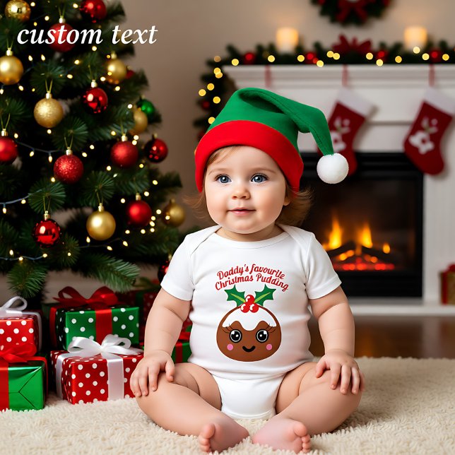 Papys Lieblingsweihnachtskugeln Baby Strampler (Daddy's Favourite Christmas Pudding Baby Bodysuit)