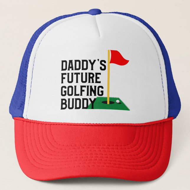 Papys Zukunft des Golfing Buddy Baby Bodysuit Truckerkappe (Vorderseite)