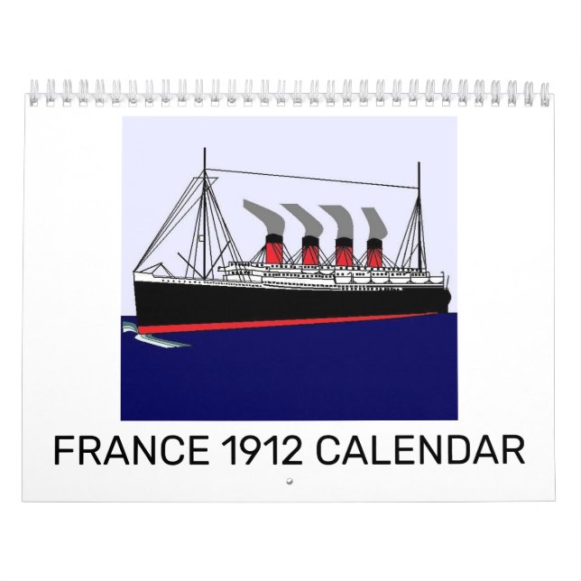 Paquebot Frankreich 1912 Kalender (Titelbild)