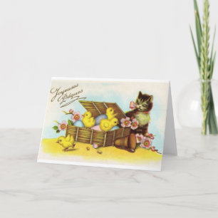 Pâques Card für Vintage französische Osterjoyeys Feiertagskarte