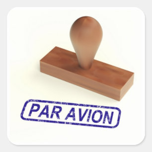 Par Avion Air Mail Quadratischer Aufkleber