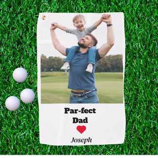Par-fect-Vater Funny Custom Foto Vater Tag Golfhandtuch