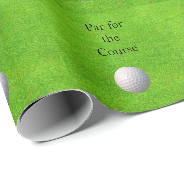 Par for the Course with Golf Ball Geschenkpapier (Rolleneckpunkt)