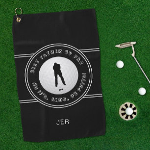 Par Funny Putts Golfer Men Black Golfhandtuch