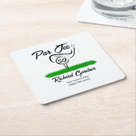 Par Off for an UnForeGettable 50th Birthday Party Rechteckiger Pappuntersetzer