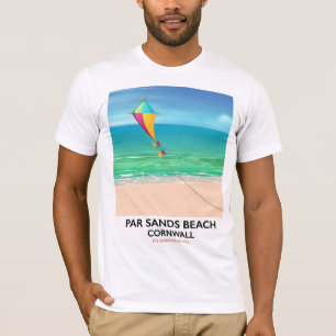 Par Sands Beach Cornwall Strand Reiseplakat T-Shirt