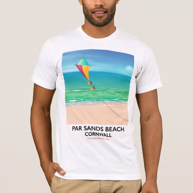 Par Sands Beach Cornwall Strandposter T-Shirt (Vorderseite)