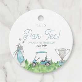 Par-T-Shirt Blue Golf Geburtstagsparty Geschenkanhänger