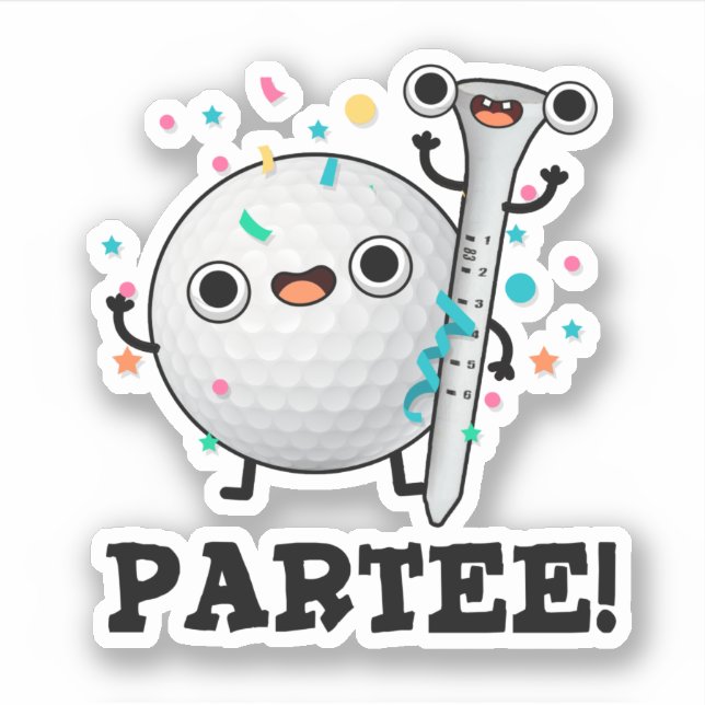Par-T-Shirt Funny Golf Pun Aufkleber (Vorderseite)