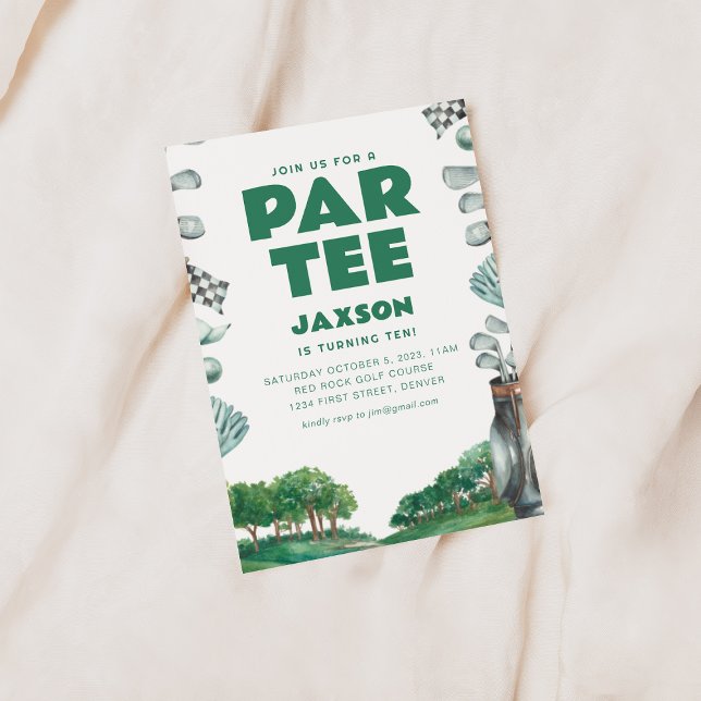 Par-T-Shirt Golf Geburtstagsparty Einladung (Von Creator hochgeladen)