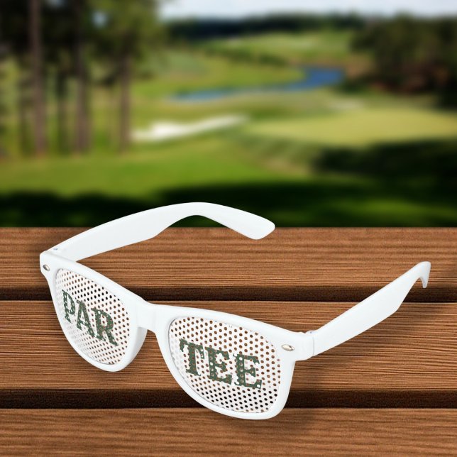 Par-T-Shirt Golf Pun Fun Partybrille (Par-Tee Golf Pun Fun Retro Sunglasses by Ricaso. Perfect for bachelorette party bride and her crew)