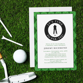 Par T-Shirt Golfer Funny Spaß Geburtstagsparty für Einladung