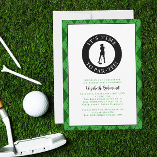 Par T-Shirt Golfer Funny Spaß Geburtstagsparty für Einladung