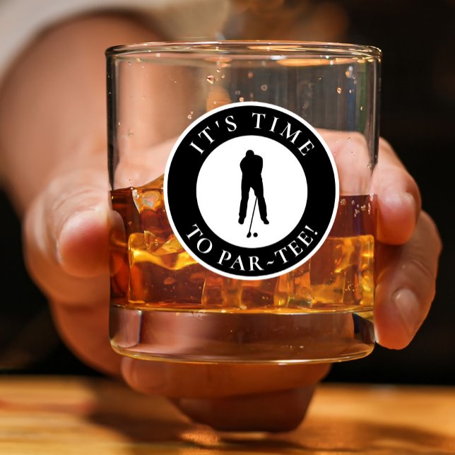 Par T-Shirt Golfer Funny Spaß Modern Black für ihn Whiskyglas (Par Tee Golfer Funny Humor Modern Black For Him Whiskey Glass)