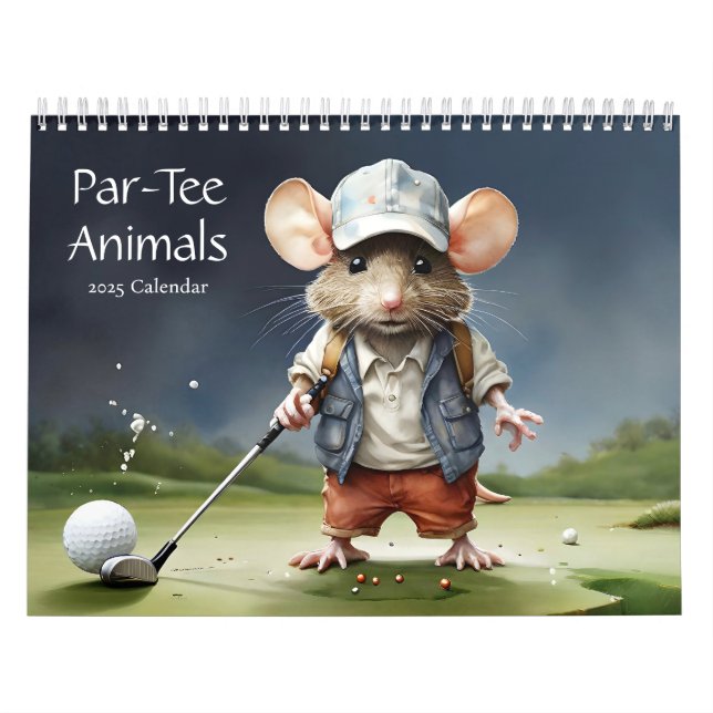 Par-T-Shirt Tiere zum Jahr des Golfspiels 2025 Kalender (Titelbild)