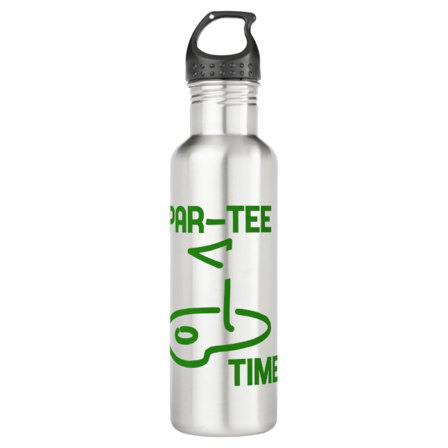 Par T-Shirt Time Edelstahlflasche (Vorderseite)