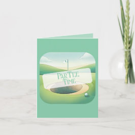 Par-T-Shirt Time Golf thematisches Foto Geburtstag Einladung