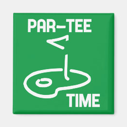 Par-T-Shirt Time White Magnet
