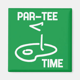 Par-T-Shirt Time White Magnet
