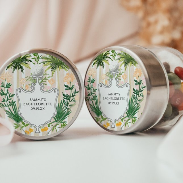 Par-T-Shirt vor dem T-Shirt | Golf Bachelorette Wo Runder Aufkleber (Von Creator hochgeladen)