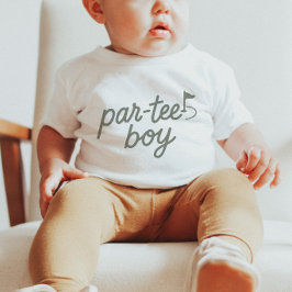 Par-tee Boy Golf 1. Geburtstag Sage Green T-Shirt