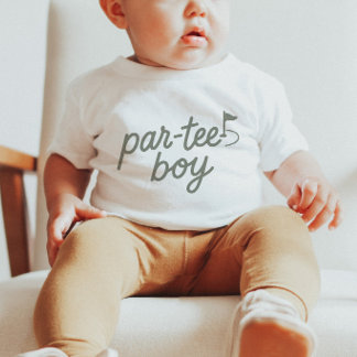 Par-tee Boy Golf 1. Geburtstag Sage Green T-Shirt