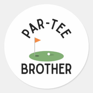Par Tee Bruder Lustige Golf-Geburtstagsfeier Famil Runder Aufkleber