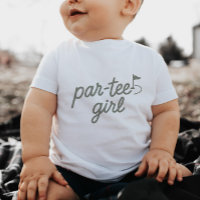 Par-tee Girl Golf 1. Geburtstag Sage Green T-Shirt