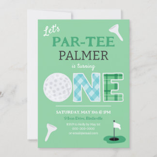 Par-tee Golf 1st Birthday Golfing Einladung