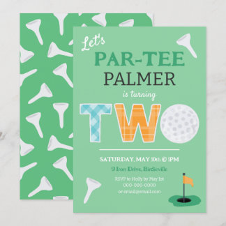 Par-tee Golf 2. Geburtstag Golfing Einladung
