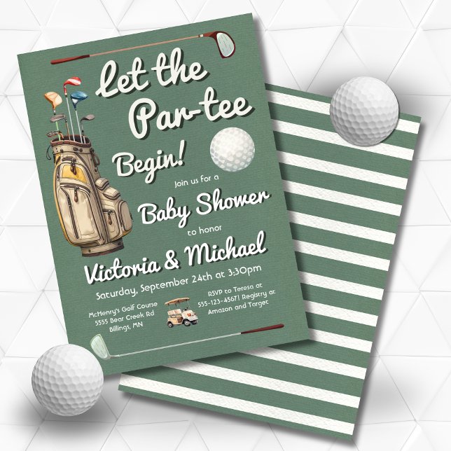 Par-tee Golf Baby Dusche Einladung (Von Creator hochgeladen)