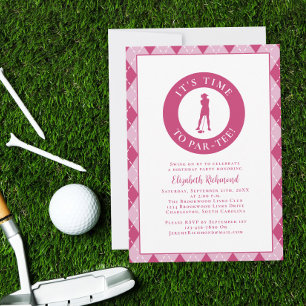 Par Tee Golfer Lustiger Humor Geburtstagsfeier Ros Einladung