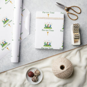Par-tee Time Golf Geschenkpapier Lustiges Gesche
