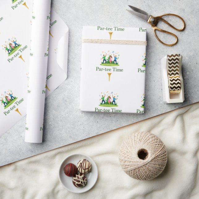 Par-tee Time Golf Geschenkpapier | Lustiges Gesche (Kunsthandwerk)