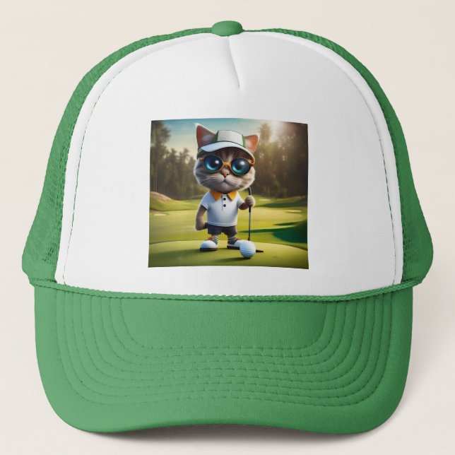 "Par-tee-Zeit: Der Coole Cat's Golf Swing!" Truckerkappe (Vorderseite)