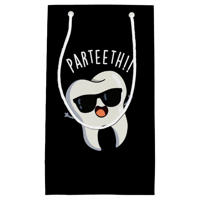 Par-Zähne Funny Dental Puns Dark BG Kleine Geschenktüte (Vorderseite)