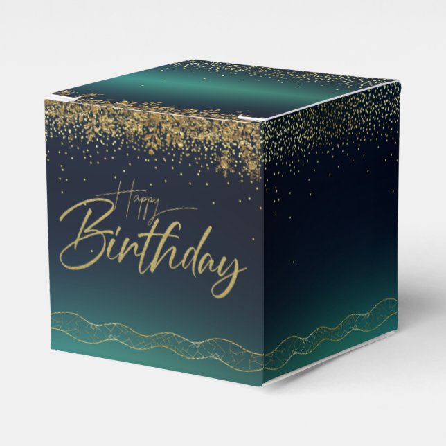  para cumple  turquesa degradado geschenkschachtel (Vorderseite)