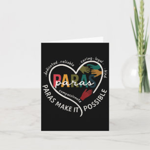 Para Heart Paraprofessional Teacher Paraeducator Karte