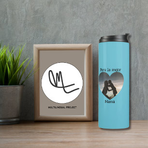 Para la Mejor Mamá zweisprachiges Muttertagsherz Thermosbecher
