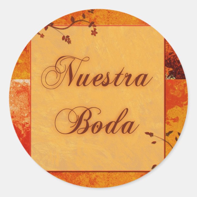 Para la novia - Nuestra boda Runder Aufkleber (Vorderseite)