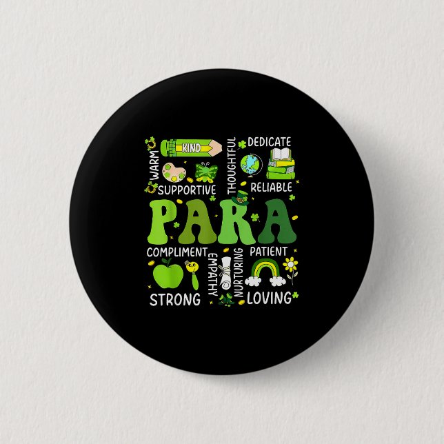 Para-Lehrer St. Patricks Day Paraprofessional Button (Vorderseite)