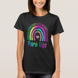 Para Life Tie Dye Rückkehr zur Schule Leopard Rege T-Shirt