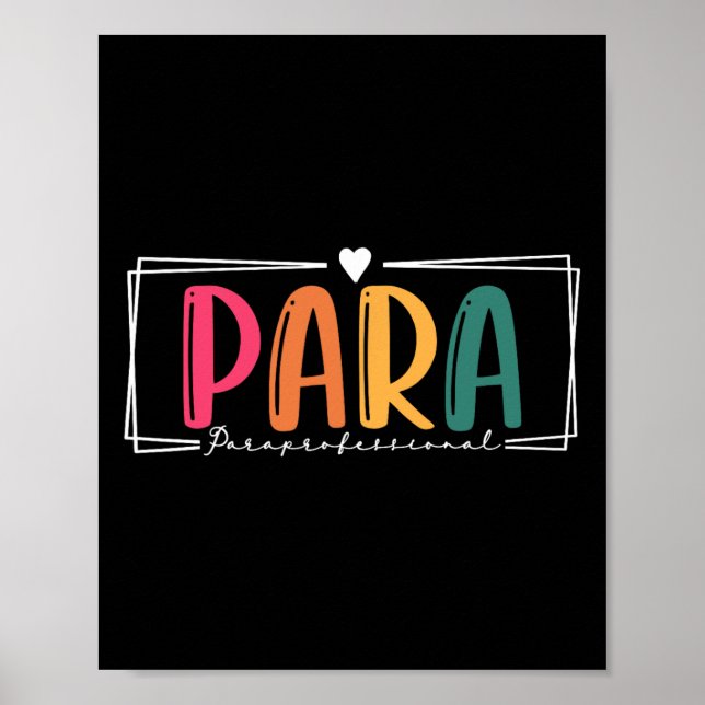 Para Paraprofessional Paraeducator Erster Tag nach Poster (Vorne)