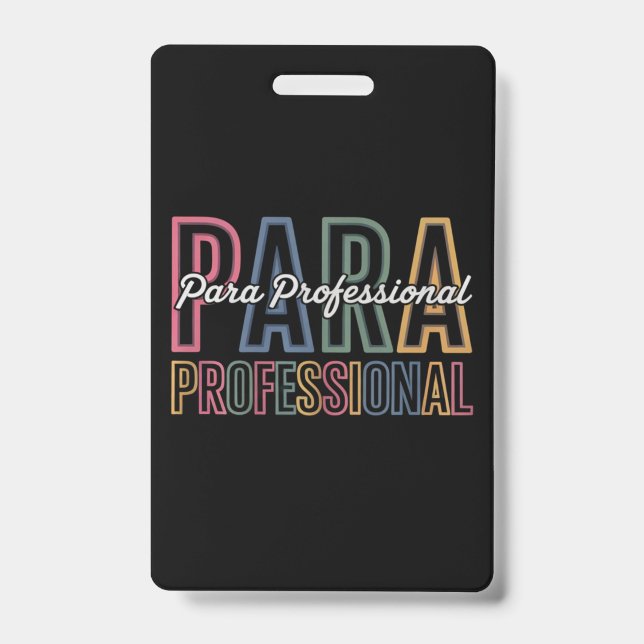 Para Paraprofessional Paraeducator erster Tag zurü Ausweis (Vorderseite)