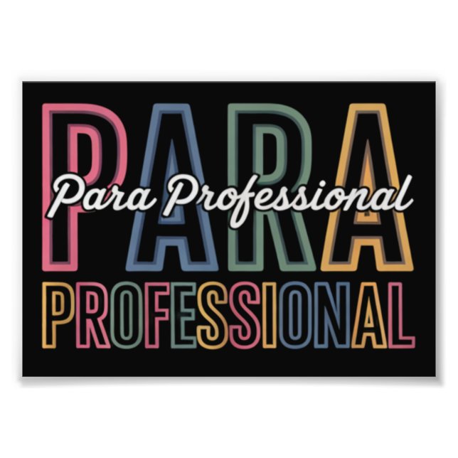 Para Paraprofessional Paraeducator erster Tag zurü Fotodruck (Vorne)