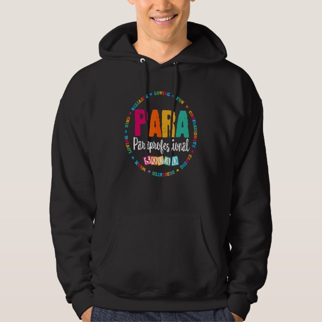 Para Paraprofessional Squad Lehrerin Assis Hoodie (Vorderseite)