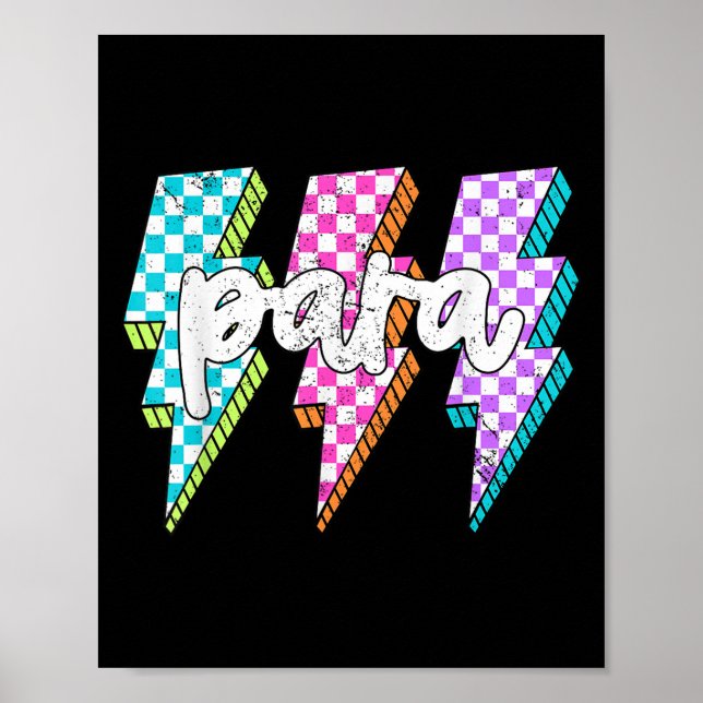 Para Squad Paraprofessional Lehrer Blitzschlag Poster (Vorne)