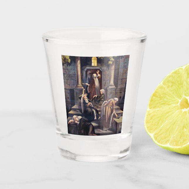Parabel der zehn Jungfrauen Schnapsglas (Vorderseite)