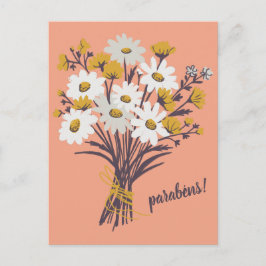 Parabens GRATULATIONS Daisy Bouquet Custom Postkarte